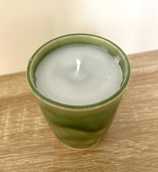 Hand thrown scented candle pot