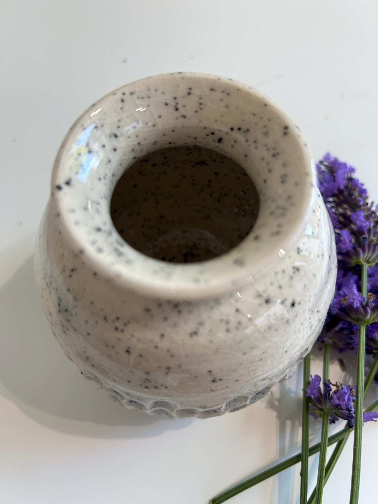 Hand thrown textured vase
