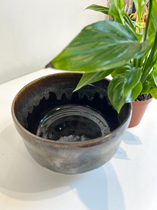 Hand thrown decorative bowl or planter